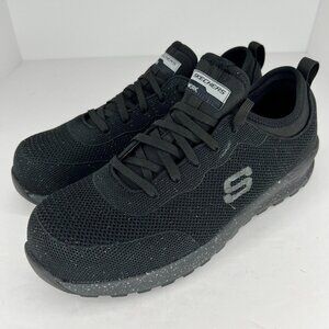 Skechers Womens 108033 Black Bulkin Balran Industrial Comp Toe Size 10 Work Shoe
